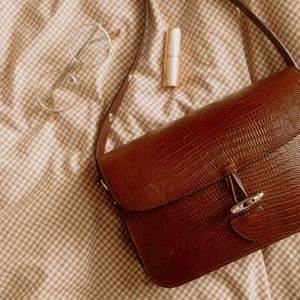 Sézane Milo embossed leather bag